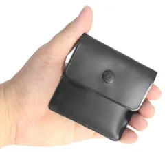携帯灰皿 吸い殻入れ Ash Tray ポケット サイズ スモーカー たばこ 喫煙 マナー コンパクト アウトドア エチケット フィールドギア 屋外 喫煙所 ポータブル アッシュトレイ 収納ポーチ 付き (Black)