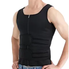 [Tochi Wish] サウナスーツ 筋トレ トレーニングウェア コルセット タンクトップ スポーツウェア 腹筋 トレーニングベルト サウナベスト 加圧 ブラック [ブラック] [L]