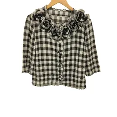 美品NOKO OHNO ノコオーノ　ノーカラージャケット　スパンコール　プリーツ ノコオーノ プリーツ ノーカラージャケット NOKO OHNO - メルカリ