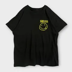 Nirvana ワンポイント バンドTシャツ XLサイズ ブラック ニルヴァーナ スマイリー プリントTシャツ
