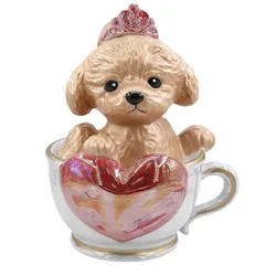 プードルと金髪の女の子のお散歩 ヴィンテージ アンティーク セラミック 置物 プードルと金髪の女の子のお散歩 ヴィンテージ アンティーク