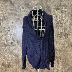 ☆PURE　ALPACA☆ピュアアルパカ♪カーディガン♪ネイビー♪メンズ♪(M)