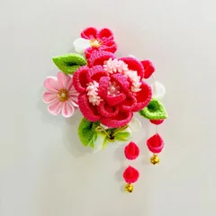 ME-A-22【新品】成人式 振袖 髪飾り 花 蝶 振袖用 つまみ細工 ヘアピン コーム ヘアアクセサリー コサージュ 和装 アクセサリー ピンク 桃色 白 緑 黄緑 / 前撮り 七五三 753 浴衣 袴 入学式 卒業式 結婚式 ブライダル 披露宴 和風 洋風