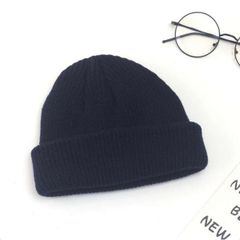 ニット帽 ネイビー ニットキャップ 浅め ビーニー 韓国 ブラック ユニセックス