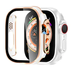 【在庫セール】BELIYO 対応 Apple Watch ケース Ultra 2/1 49mm 保護ケース メッキ加工 Apple Watch カバー 二色 ガラスフィルム 一体型 アップルウォッチ カバー PC素材 日本旭硝子材 二重構造 耐衝撃 アップルウ