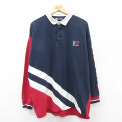 XL/古着 ラルフローレン チャップス 長袖 ブランド ラガー シャツ メンズ 90s ビッグロゴ コットン 紺他 ネイビー 25mar28 中古 トップス