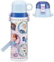 580ml2WAY 스케이터(Skater) 어린이용 스테인리스 수통 2way 직접 마시기 580ml 컵 마시기 570ml 아나운서와 눈의 여왕 23 아이에게 상냥한 경량 타입 소녀 보온·보냉 waterbottle 스포츠 병 귀여운 키즈 아이 아이