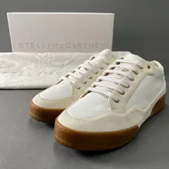 b6 STELLA McCARTNEY ステラマッカートニー スペイン製 ローカットスニーカー シューズ 460672 PLAST.S.GOMM 43 ホワイト ベージュ レザー スエードのサムネイル