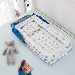 【数量限定】Luddy ベビーベッド 新生児 枕付き ベッドインベッド 折りたたみ式 携帯型ベビーベッド 添い寝 ポータブル 出産祝い 通気性 洗濯可能 0-24ヶ月 (クラウン)