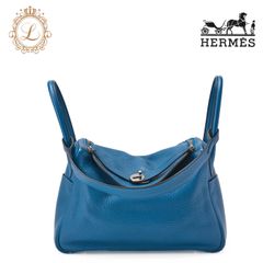 HERMES エルメス リンディ30 　2way ショルダーバッグ　トリヨンクレマンス　ブルーバオン×Blue　paon　ブルーアイリスBlue iris　シルバー金具　 レディースバック【中古】【送料無料】