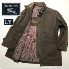 Burberrys バーバリー　スタンドカラー　ジップアップブルゾン　中綿ジャケット　フード・フーディー(収納可能) ワンポイント刺繍ロゴ　ブラウン×裏面ビッグロゴ　sizeLY  日本製　三陽商会　コットン×ナイロン　メンズ