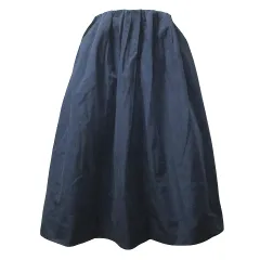 B&Y ユナイテッドアローズ BEAUTY&YOUTH ビューティー&ユース ウエストゴム ギャザーフレア ひざ丈 スカート紺 ネイビー ■GY14 X