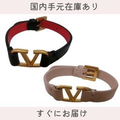 Vロゴ シグネチャー カーフスキン ダブルストラップブレスレット 