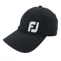 【超美品】フットジョイ キャップ 黒×白 ロゴプリント  ゴルフウェア FootJoy