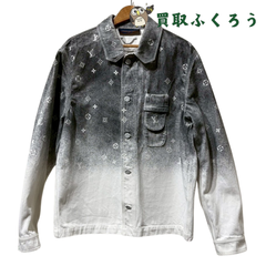【美品中古】ルイヴィトン LOUIS VUITTON　モノグラム グラデーション　デニム　ジャケット シャツ サイズXL 白