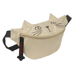 バッグ ネコミミ ボディバッグ ネコ （ ショルダーバッグ ウエストポーチ 斜めがけ レディース メンズ 大人 おしゃれ ベージュ 猫 刺繍 鞄 かばん 斜めがけバッグ 肩掛けバッグ 小さめ 軽量 ねこ フェス アウトドア サコッシュ ）