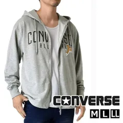 CONVERSE フルジップパーカー《29杢グレー》新品 未使用 コンバース メンズ 刺繍 ワイド ビッグシルエット 裾ドロスト 裏毛 ストリート【A7R】【ゆうパケット】ファッション メンズ M L LL 秋