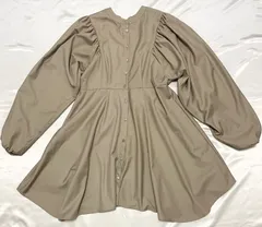 Chico  チコ　ミニ ワンピース　2way  チュニック　ボリュームスリーブ　フレア　ベージュ　F  フリーサイズ　かわいい