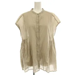 アーバンリサーチ ドアーズ URBAN RESEARCH DOORS 23SS コットンボイルサイドギャザーブラウス DR35-23T1126 ノースリーブ シャツ M ベージュ /☆G