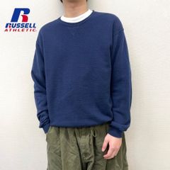 ラッセル アスレティック スウェットシャツ プルオーバー 前V トレーナー 無地 長袖 L ネイビー