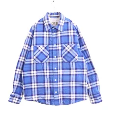 【中古A】2枚セット！corefighter コアファイター M メンズ 長袖シャツ フランネルシャツ チェック 青 赤 中古A 古着