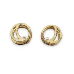 美品 ete エテ 925GP パール＆ムーン ループイヤリング イヤーカフ アクセサリー ゴールド レディース 古着 中古 USED