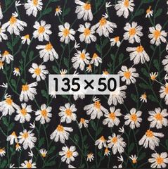デイジー　刺繍生地　ブラック　135×50