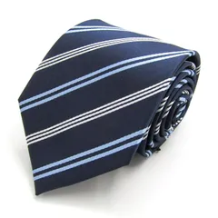パーフェクトスーツファクトリー ブランド ネクタイ ストライプ柄 シルク 未使用タグ付 PO メンズ ネイビー P.S.FA