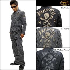 ☆激レア☆ VANSON／バンソン オーバーオール・つなぎ ブラック 炎 M-L