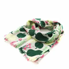マリメッコ marimekko ピエニトリ ストール フリンジ 総柄 麻 リネン グレー ピンク 緑 グリーン /AN51のサムネイル