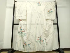 G 美品 作家物 露草に鈴虫 銀糸 刺繍 白黒 正絹 薄物 夏用 絽 紗 訪問着 楽天市場】絽 訪問着の通販