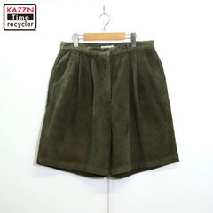 00s DavidHollis 2タック コーデュロイ ショートパンツ レディース XLサイズ相当 ビッグサイズ オーバーサイズ