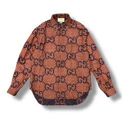 GUCCI チェック柄ネルシャツタイプジャケット　サイズ48 GUCCI チェック柄ネルシャツタイプジャケット サイズ48