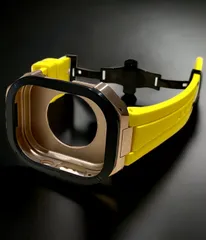 イエロー×ゴールドブラック★49mm apple watch ultraアップルウォッチラバーメタルカバーセット　ウルトラ　49ミリ用　カスタム ultra1/2/3のサムネイル