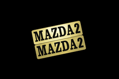 EEE-610-1 MAZDA2 金黒 アクリル2層 ステッカー マツダ マツダ2 カスタム 前期 後期 2枚1セット
