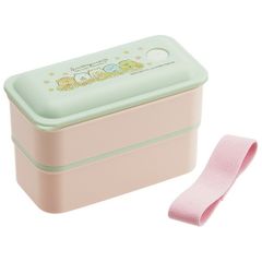 항균 패킹 일체형 2단 푹신한 도시락 상자 총 용량 550ml 스미코구라시 네코 교대로에 맞았습니다 은 이온 Ag+ 항균 가공 런치 박스