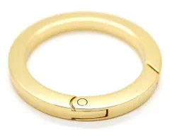 【迅速発送】丸型 カラビナ キーホルダー キーリング 4個セット軽量 収納 固定しやすく 外しやすい ワンタッチ オシャレ (内径19mm ゴールド)