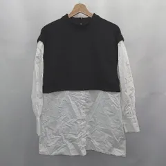 ◇ Θ ZARA ザラ 配色 長袖 長袖配色シャツ サイズS ブラック ホワイト系 レディース メンズ E  【1507080012408】