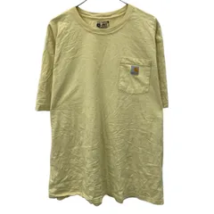 Carhartt 半袖 ロゴTシャツ 2XL イエロー カーハート プルオーバー ビッグサイズ 胸ポケット カットソー 古着卸 アメリカ仕入 a706-5380