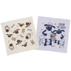 【メール便】ひつじのショーン キャラクター ハンドタオル 片面ガーゼプリントウォッシュタオル 2枚セット キャラメル