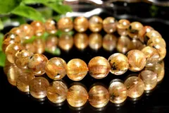 【１点物】AA+☆母岩入り ヘマタイトインタイチンルチルクォーツ　7mm　ブレスレット パワーストーン 天然石 _MA5690