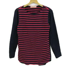 クロコダイル 長袖Ｔシャツ コットン100% ブランド トップス レディース Mサイズ ネイビー×ピンク CROCODILE 【中古】