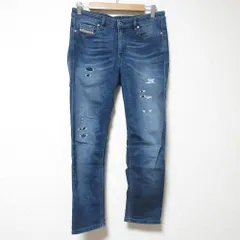 美品 DIESEL ディーゼル Rizzo ストレッチ ダメージ＆リペア加工 スリム ジョグジーンズ デニムパンツ W25 インディゴ レディース 古着 中古 USED