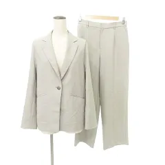 コムサイズム COMME CA ISM スーツ セットアップ 薄手 ジャケット パンツ スラックス ジップフライ 9号 11号 スモークベージュ