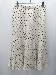 ◇ UNITED ARROWS green label relaxing ドット柄 ロング丈 フレア スカート サイズ表記なし ベージュ レディース E  【1406180087975】