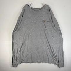 古着 カーハート Carhartt 長袖Tシャツ アニマル 犬 大きいサイズ ワンポイント ロゴ 胸ポケ 2XL  グレー バックプリント メンズ