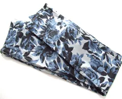 AZUL by moussy ストレッチツイルグラデフラワースキニー 花柄 XS グレー×ブルー 古着