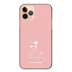 iPhone14 ケース カバー アイフォン14 スマホケース ハードケース 落書き 猫 ねこ ネコ ジト目 シンプル イラスト おしゃれ 大人 カラー03