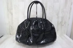 Mary Quant マリークワント バッグ クロコ型押し エナメル デイジーチャーム