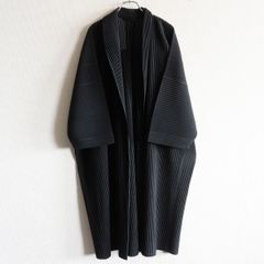 【美品】 HOMME PLISSE ISSEY MIYAKE【プリーツ コート】1 ブラック オムプリッセ イッセイミヤケ 25070165